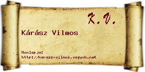 Kárász Vilmos névjegykártya