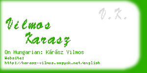 vilmos karasz business card